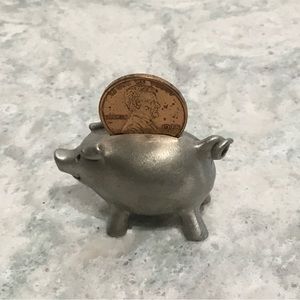 Hudson Pewter 1982 Piggy Bank #2693 With 1978 Copper Penny